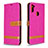 Leather Case Stands Flip Cover Holder B16F for Samsung Galaxy A11 Hot Pink