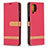 Leather Case Stands Flip Cover Holder B16F for Samsung Galaxy A12 5G Red