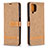 Leather Case Stands Flip Cover Holder B16F for Samsung Galaxy A12 Nacho