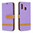 Leather Case Stands Flip Cover Holder B16F for Samsung Galaxy A20e Clove Purple