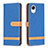 Leather Case Stands Flip Cover Holder B16F for Samsung Galaxy A23 5G SC-56C Blue