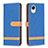 Leather Case Stands Flip Cover Holder B16F for Samsung Galaxy A23s Blue