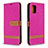 Leather Case Stands Flip Cover Holder B16F for Samsung Galaxy A31 Hot Pink