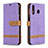 Leather Case Stands Flip Cover Holder B16F for Samsung Galaxy A40s Clove Purple