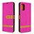 Leather Case Stands Flip Cover Holder B16F for Samsung Galaxy A41 Hot Pink