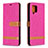 Leather Case Stands Flip Cover Holder B16F for Samsung Galaxy A42 5G Hot Pink