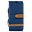 Leather Case Stands Flip Cover Holder B16F for Samsung Galaxy A50S Navy Blue