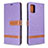 Leather Case Stands Flip Cover Holder B16F for Samsung Galaxy A51 5G Clove Purple