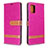 Leather Case Stands Flip Cover Holder B16F for Samsung Galaxy A51 5G Hot Pink