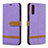 Leather Case Stands Flip Cover Holder B16F for Samsung Galaxy A70 Clove Purple