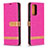 Leather Case Stands Flip Cover Holder B16F for Samsung Galaxy A72 4G Hot Pink
