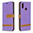 Leather Case Stands Flip Cover Holder B16F for Samsung Galaxy M01s Clove Purple