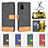 Leather Case Stands Flip Cover Holder B16F for Samsung Galaxy M02s