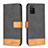 Leather Case Stands Flip Cover Holder B16F for Samsung Galaxy M02s Black