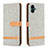 Leather Case Stands Flip Cover Holder B16F for Samsung Galaxy M04 Gray