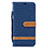 Leather Case Stands Flip Cover Holder B16F for Samsung Galaxy M20 Navy Blue