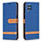 Leather Case Stands Flip Cover Holder B16F for Samsung Galaxy M32 4G Blue