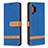 Leather Case Stands Flip Cover Holder B16F for Samsung Galaxy M32 5G Blue