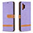 Leather Case Stands Flip Cover Holder B16F for Samsung Galaxy M32 5G Clove Purple