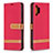 Leather Case Stands Flip Cover Holder B16F for Samsung Galaxy M32 5G Red