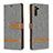 Leather Case Stands Flip Cover Holder B16F for Samsung Galaxy Note 10 5G Gray