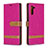 Leather Case Stands Flip Cover Holder B16F for Samsung Galaxy Note 10 5G Hot Pink