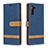 Leather Case Stands Flip Cover Holder B16F for Samsung Galaxy Note 10 5G Navy Blue