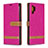 Leather Case Stands Flip Cover Holder B16F for Samsung Galaxy Note 10 Plus 5G Hot Pink