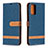 Leather Case Stands Flip Cover Holder B16F for Samsung Galaxy Note 20 5G Navy Blue