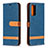 Leather Case Stands Flip Cover Holder B16F for Samsung Galaxy S20 FE (2022) 5G Navy Blue