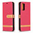 Leather Case Stands Flip Cover Holder B16F for Xiaomi Poco M3 Red