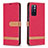 Leather Case Stands Flip Cover Holder B16F for Xiaomi Poco M4 Pro 5G Red