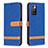 Leather Case Stands Flip Cover Holder B16F for Xiaomi Redmi 10 (2022) Blue