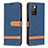 Leather Case Stands Flip Cover Holder B16F for Xiaomi Redmi 10 (2022) Navy Blue