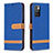Leather Case Stands Flip Cover Holder B16F for Xiaomi Redmi 10 4G Blue