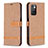 Leather Case Stands Flip Cover Holder B16F for Xiaomi Redmi 10 4G Gold