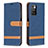 Leather Case Stands Flip Cover Holder B16F for Xiaomi Redmi 10 4G Navy Blue