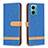 Leather Case Stands Flip Cover Holder B16F for Xiaomi Redmi 10 5G Blue