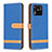 Leather Case Stands Flip Cover Holder B16F for Xiaomi Redmi 10C 4G Blue