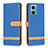 Leather Case Stands Flip Cover Holder B16F for Xiaomi Redmi 11 Prime 5G Blue