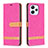 Leather Case Stands Flip Cover Holder B16F for Xiaomi Redmi 12 4G Hot Pink