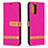 Leather Case Stands Flip Cover Holder B16F for Xiaomi Redmi Note 10 Pro Max Hot Pink