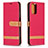 Leather Case Stands Flip Cover Holder B16F for Xiaomi Redmi Note 10S 4G Red