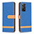 Leather Case Stands Flip Cover Holder B16F for Xiaomi Redmi Note 11 Pro 5G Blue