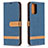 Leather Case Stands Flip Cover Holder B16F for Xiaomi Redmi Note 11 SE India 4G Navy Blue