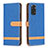 Leather Case Stands Flip Cover Holder B16F for Xiaomi Redmi Note 11S 4G Blue