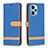 Leather Case Stands Flip Cover Holder B16F for Xiaomi Redmi Note 12 Turbo 5G Blue