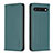 Leather Case Stands Flip Cover Holder B17F for Google Pixel 7 5G Green