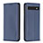 Leather Case Stands Flip Cover Holder B17F for Google Pixel 7 Pro 5G Blue