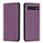 Leather Case Stands Flip Cover Holder B17F for Google Pixel 7 Pro 5G Purple